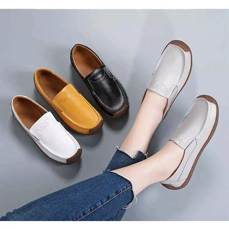 Footwear Leisure Leather Women's Loafers KYIYO You Look Awesome