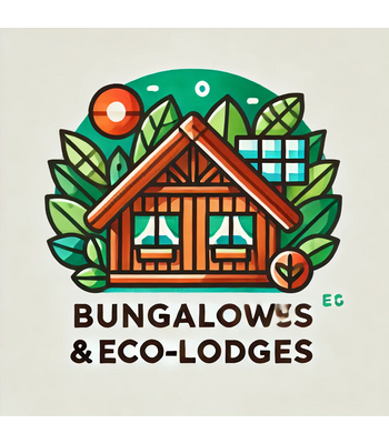 •	Bungalows & Eco-Lodges: "An eco-lodge surrounded by nature with a thatched roof."