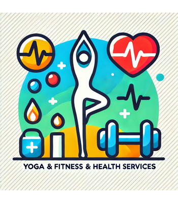 •	Yoga & Fitness & Health Services: "A yoga class practicing poses on a beach at sunrise."