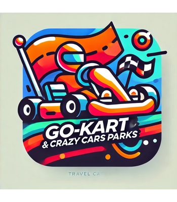•	Go-Kart & Crazy Cars Parks: "Adrenaline-fueled go-kart racers speeding on the track."