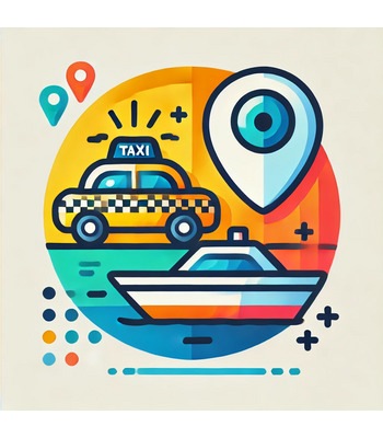 •	Taxi & Boat Taxi & Transportation: "A taxi boat ferrying passengers across Pula’s harbor."