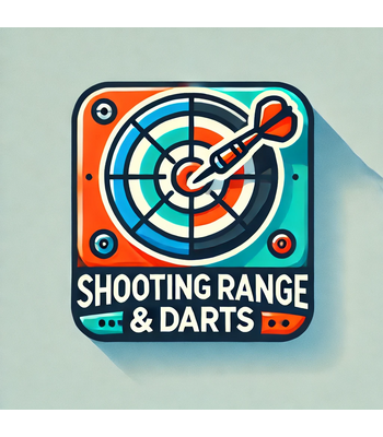•	Shooting Range & Darts: "A professional shooter aiming at a target in an outdoor range."