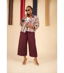 Esohe Aso Oke Cropped Trench Jacket