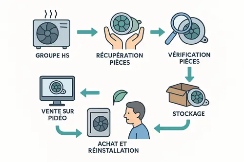 le cycle d'un climatiseur HS Pidéo