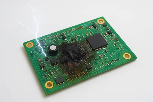 carte électronique grillée par la foudre