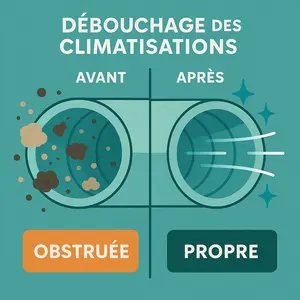 canalisation clim obstruée