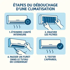 étape pour déboucher une clim