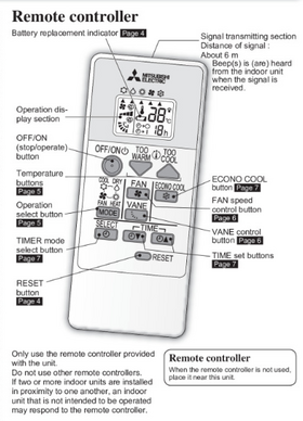 notice utilisation télécommande MSZ HR