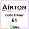 code erreur E1 AIRTON climatiseur