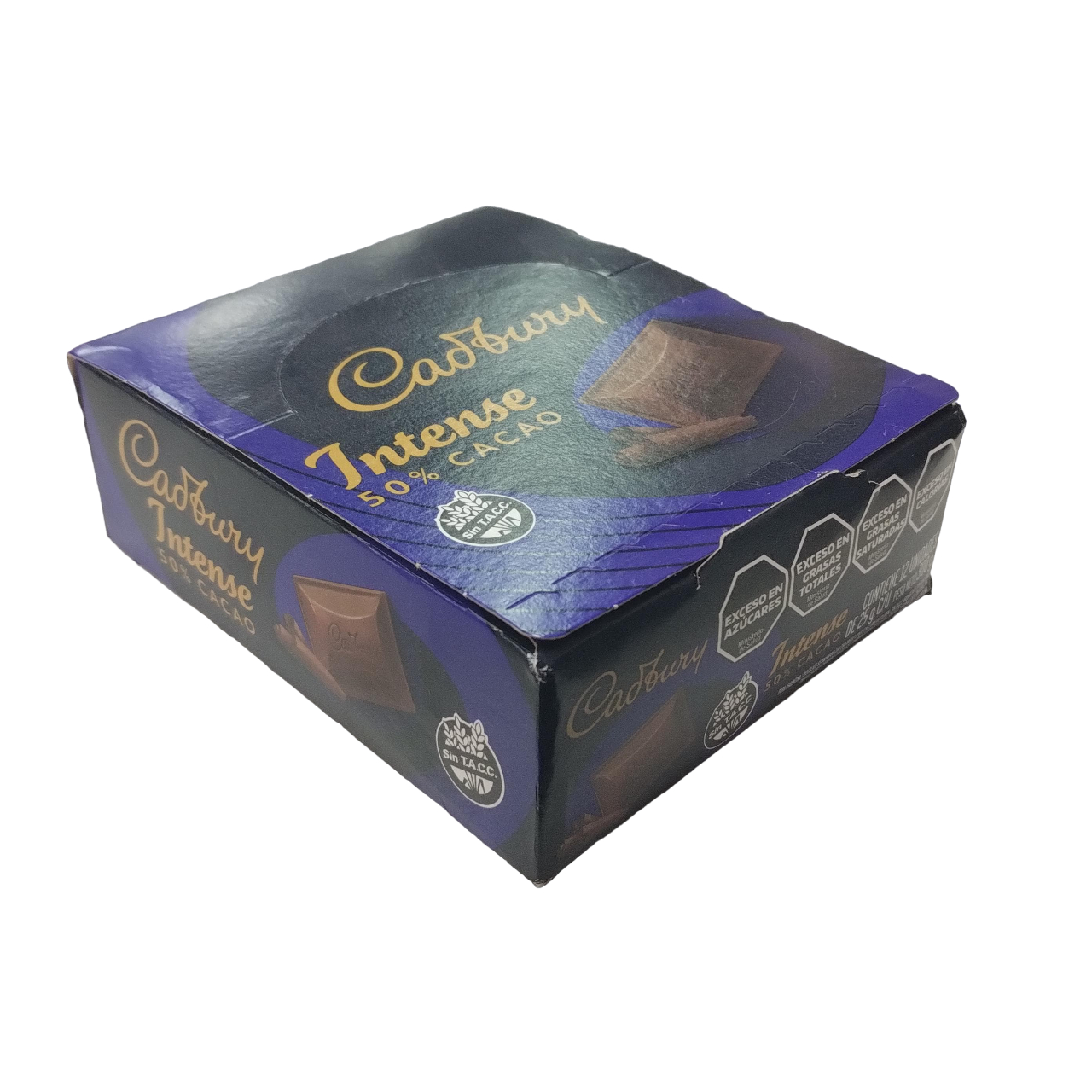 Cadbury Intense Chocolate Semiamargo con Chocolate con Leche, 25 g (12 Barritas)