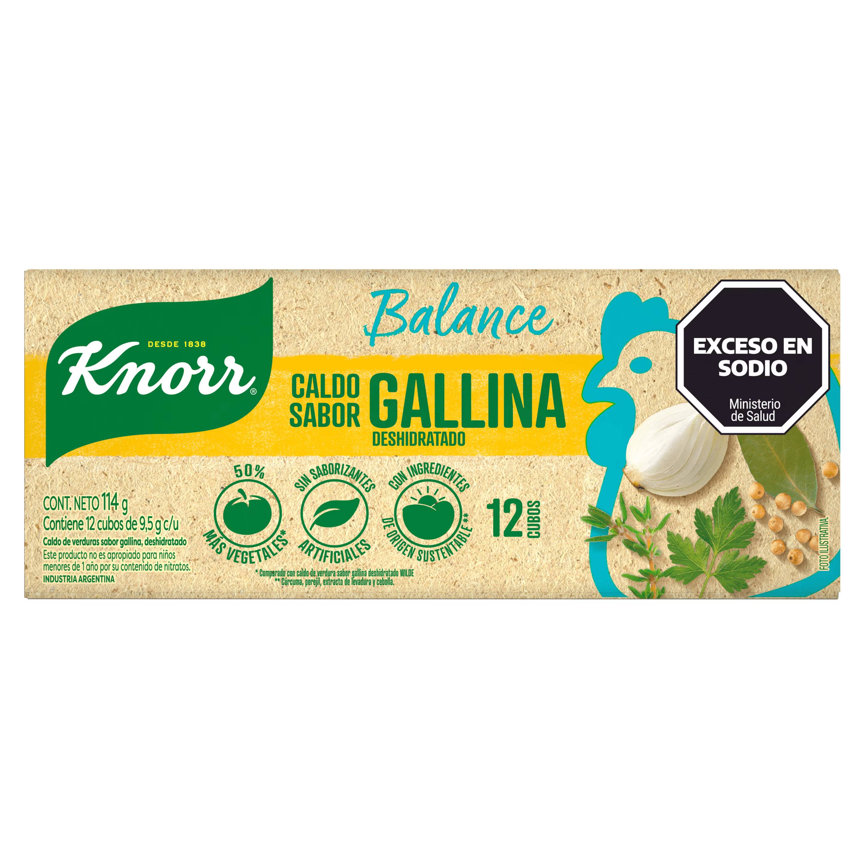 Knorr Caldo Sabor Carne Deshidratado, 9.5 g (12 Cubitos)
