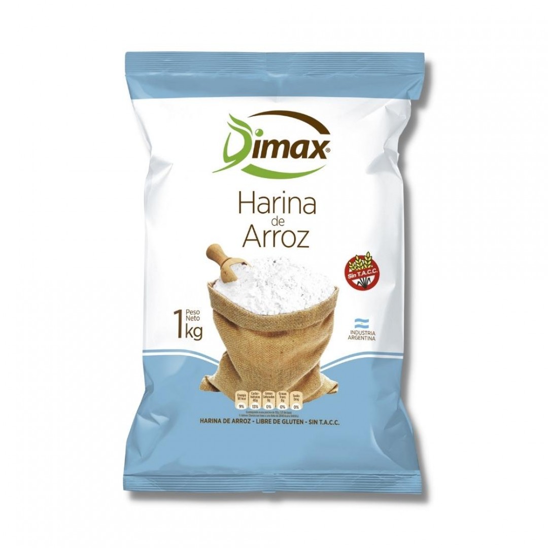 Dimax Harina de Arroz Libre de Gluten, 1 kg